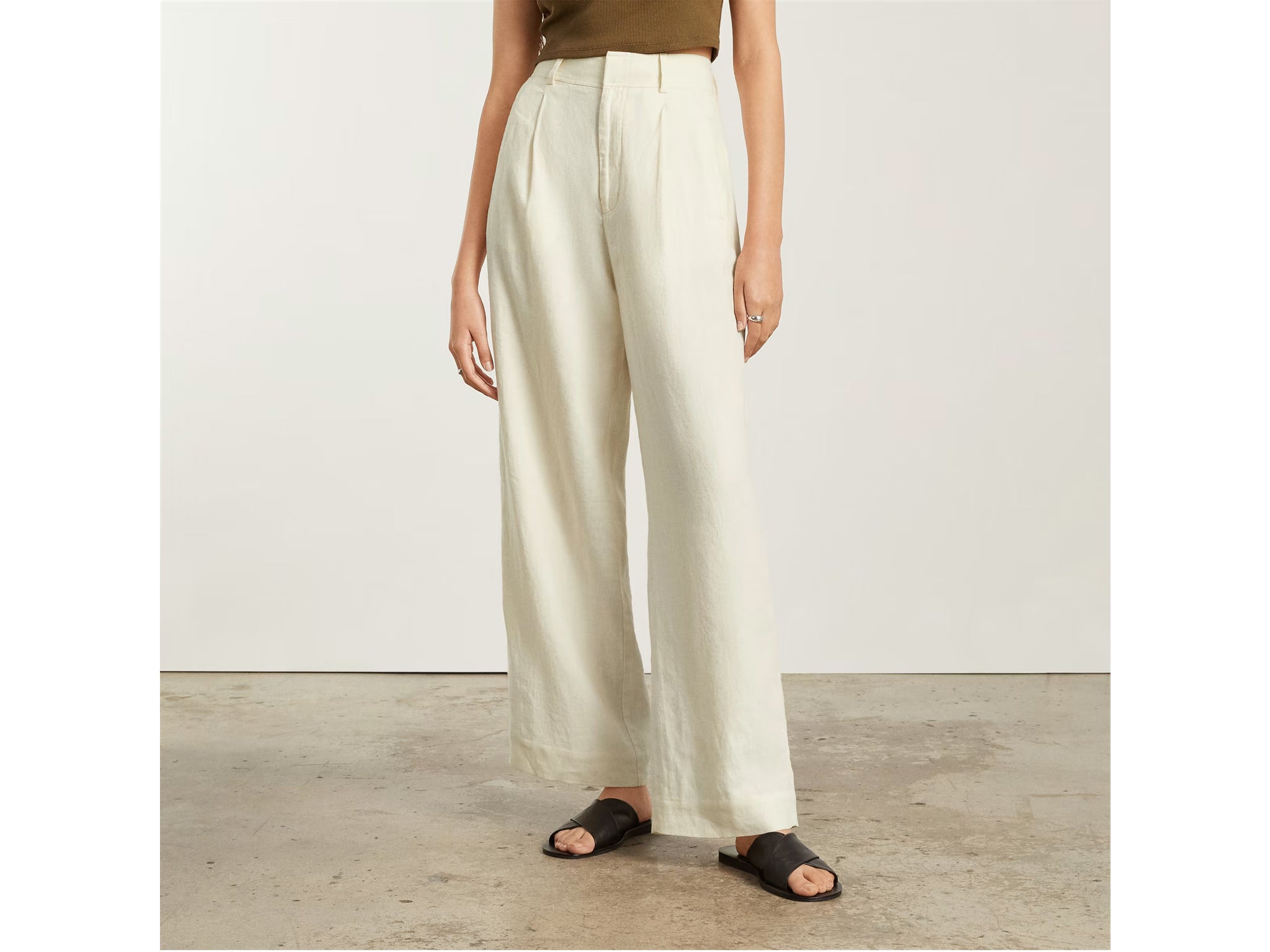 Womens high best sale waisted linen pants